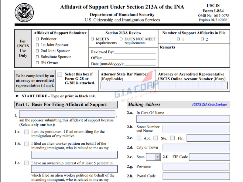 I-864 Là Gì? Affidavit of Support & Yêu Cầu Tài Chính 2026