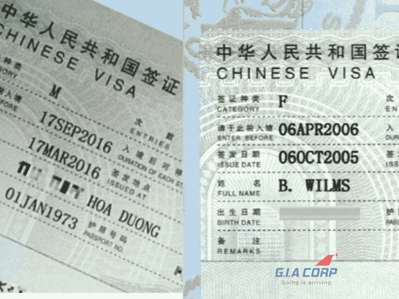 Visa Trung Quốc Loại F Và M Khác Nhau Như Thế Nào 2026 | G.I.A CORP