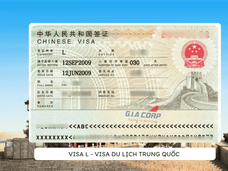 Visa Trung Quốc Loại L 2026 – Hồ Sơ, Thủ Tục Xin Visa Du Lịch | G.I.A CORP