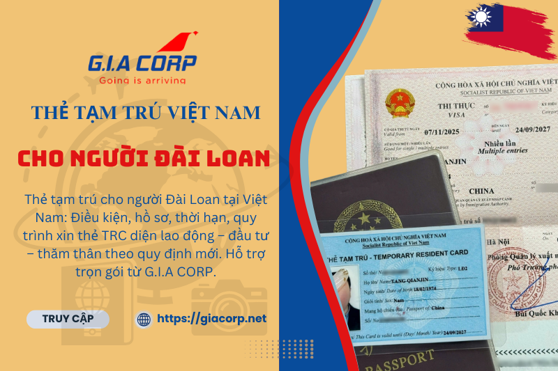 Thẻ tạm trú cho người Đài Loan tại Việt Nam
